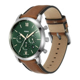 Fossil Neutra Chronograph Green Dial Brown Leather Strap Watch for Men - FS5735 Buy Now By Fossil