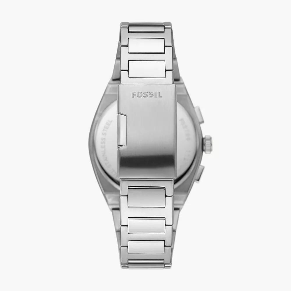 Fossil Everett Chronograph Green Dial Silver Steel Strap Watch for Men - FS5964 Buy Now By Fossil
