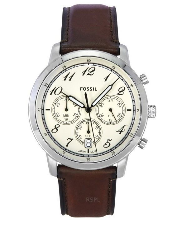 Fossil Neutra Chronograph White Dial Brown Leather Strap Watch for Men - FS6022 Buy Now By Fossil