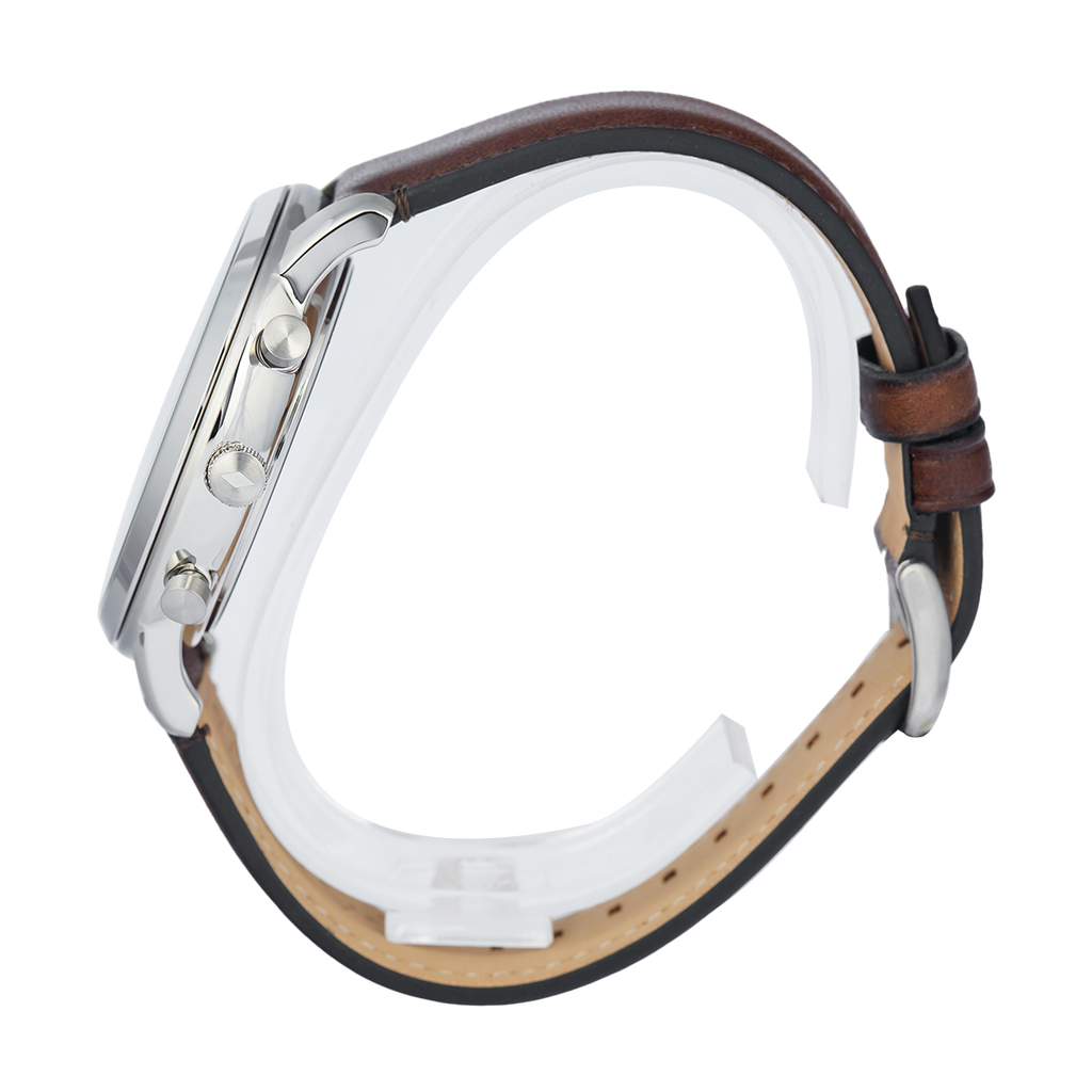 Fossil Neutra Chronograph White Dial Brown Leather Strap Watch for Men - FS6022 Buy Now By Fossil