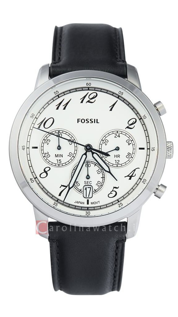 Fossil Neutra Chronograph White Dial Black Leather Strap Watch for Men - FS6023 Buy Now By Fossil