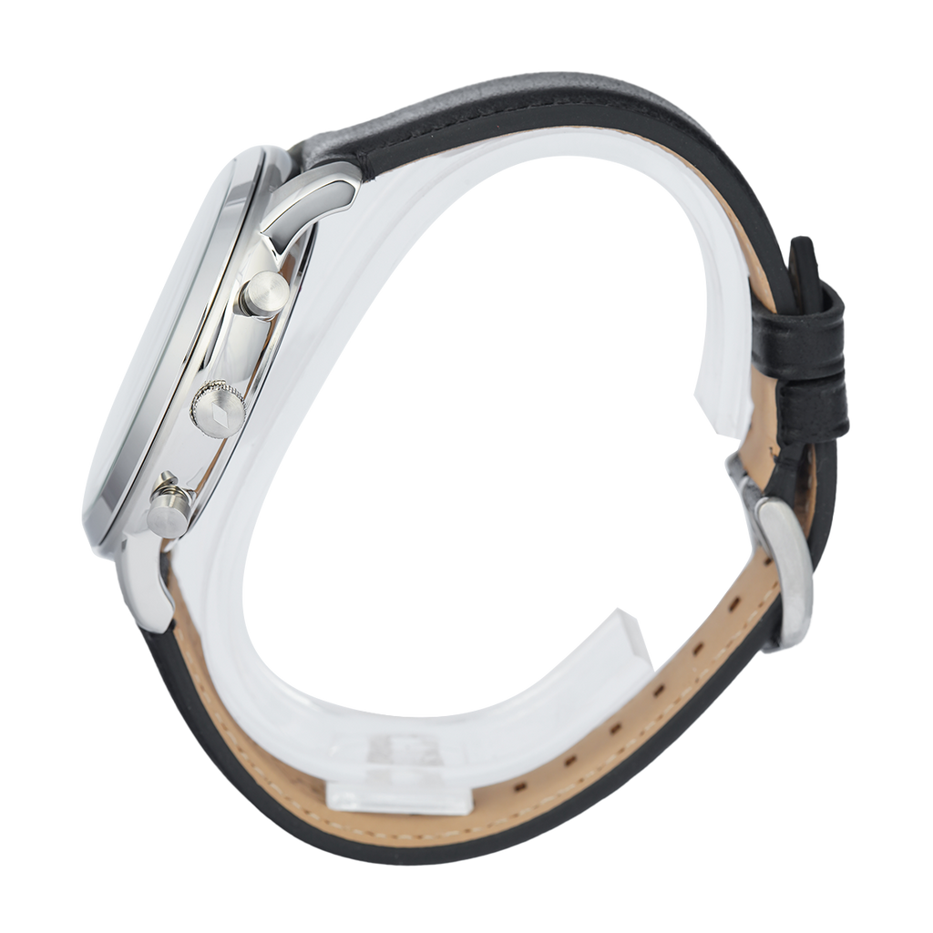 Fossil Neutra Chronograph White Dial Black Leather Strap Watch for Men - FS6023 Buy Now By Fossil