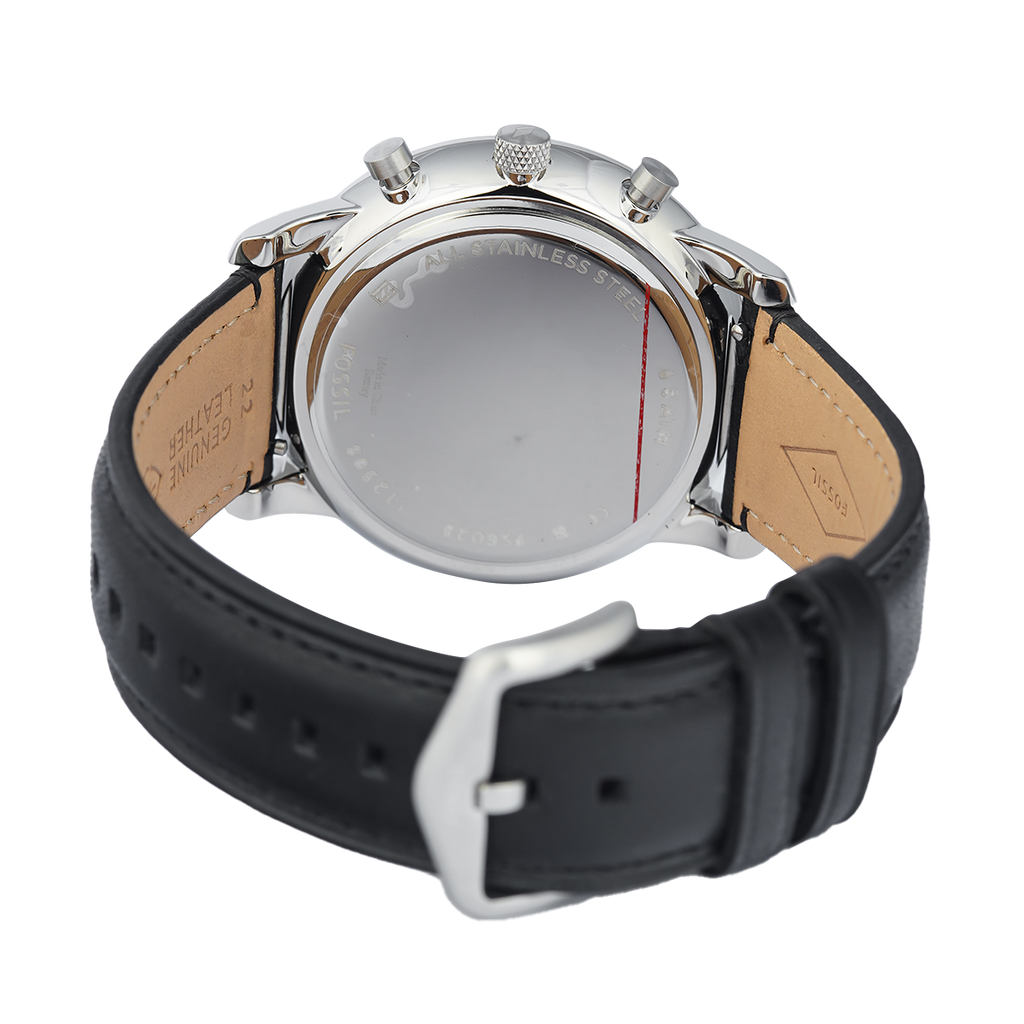 Fossil Neutra Chronograph White Dial Black Leather Strap Watch for Men - FS6023 Buy Now By Fossil
