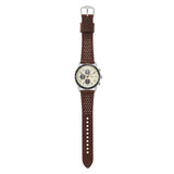 Fossil Sport Tourer Chronograph White Dial Brown Leather Strap Watch for Men - FS6042 Buy Now By Fossil