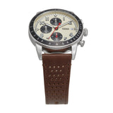 Fossil Sport Tourer Chronograph White Dial Brown Leather Strap Watch for Men - FS6042 Buy Now By Fossil