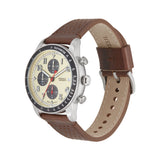 Fossil Sport Tourer Chronograph White Dial Brown Leather Strap Watch for Men - FS6042 Buy Now By Fossil