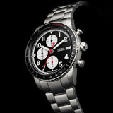 Fossil Sport Tourer Chronograph Black Dial Silver Steel Strap Watch for Men - FS6045 Buy Now By Fossil
