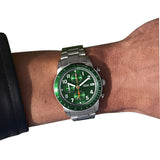 Fossil Sport Tourer Chronograph Green Dial Silver Steel Strap Watch for Men - FS6048 Buy Now By Fossil