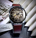 Fossil Everett Automatic Analog Black Dial Brown Leather Strap Watch for Men - ME3207 Buy Now By Fossil