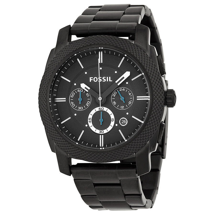 Fossil Machine Chronograph Black Dial Black Steel Strap Watch for Men - FS4552 Buy Now By Fossil