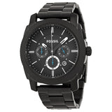 Fossil Machine Chronograph Black Dial Black Steel Strap Watch for Men - FS4552 Buy Now By Fossil