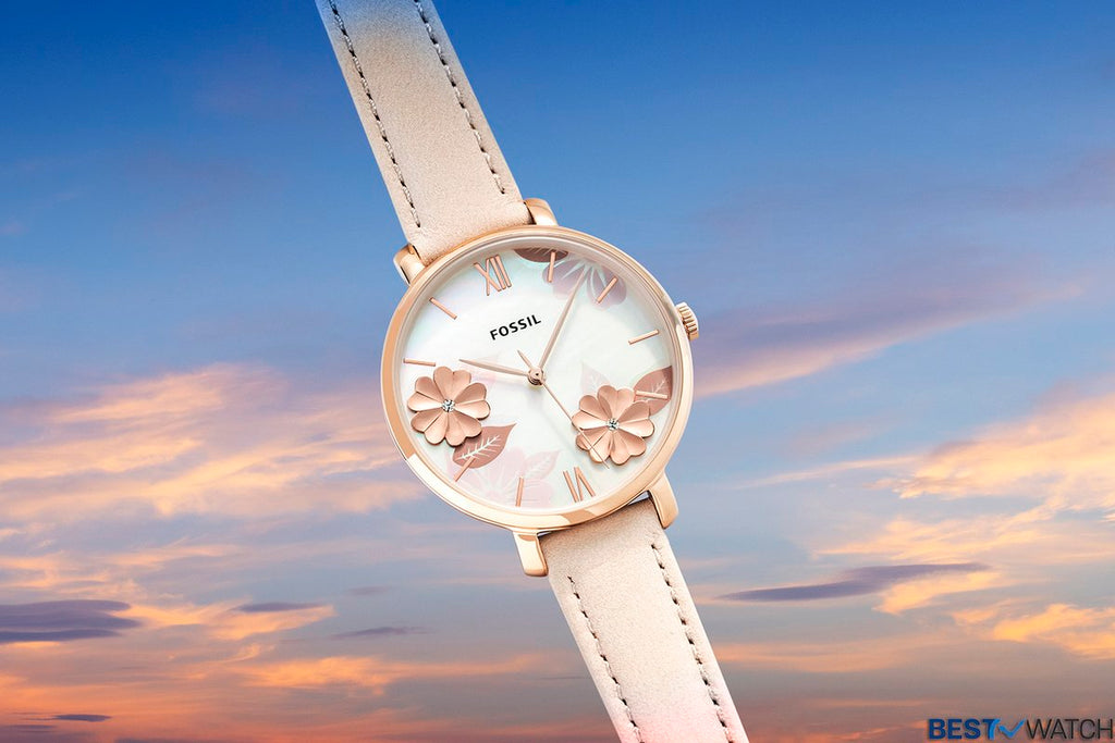 Fossil Jacqueline Three Hand Mother of Pearl Dial Pink Leather Strap Watch for Women - ES4671 Buy Now By Fossil