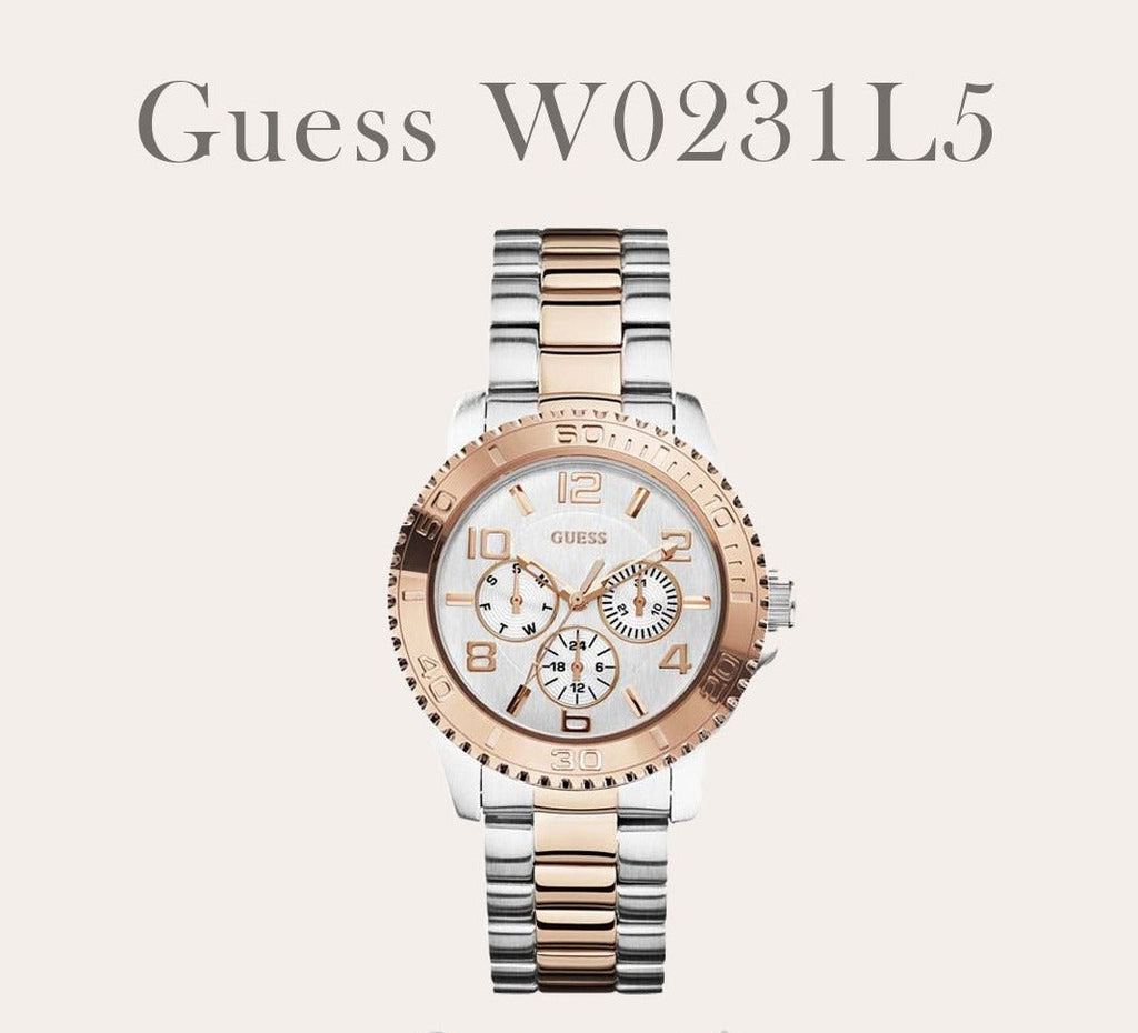 Guess BFF Multifunction Silver Dial Two Tone Steel Strap Watch for Women - W0231L5 Buy Now By Guess