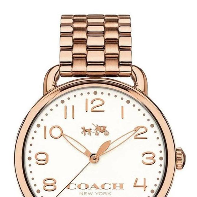 Coach Delancey White Dial Rose Gold Steel Strap Watch for Women - 14502262 Buy Now By Coach