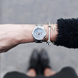 Fossil Perfect Boyfriend Mother of Pearl Blue Dial Silver Steel Strap Watch for Women - ES3880