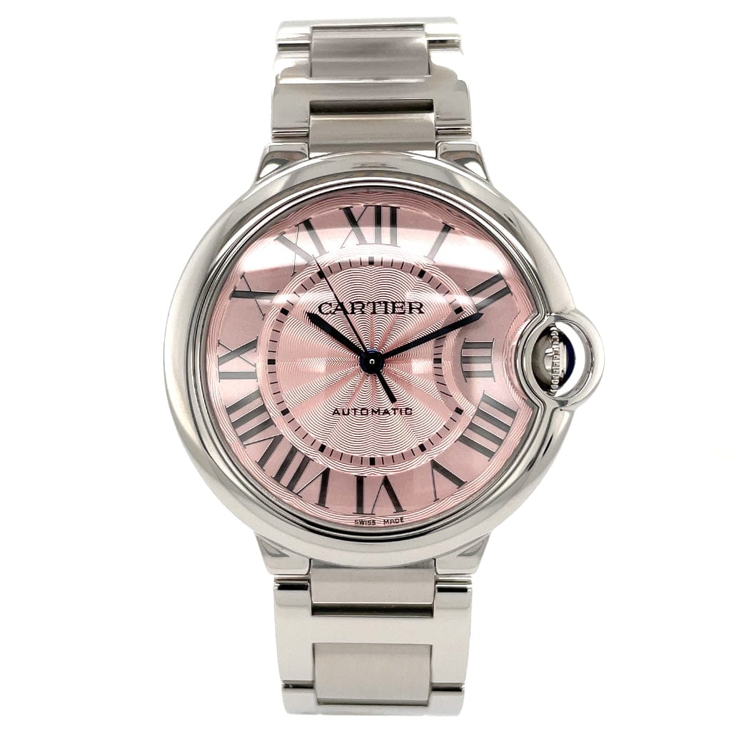 Cartier Ballon Bleu De Cartier Pink Dial Silver Steel Strap Watch for Women - W6920041 Buy Now By Cartier
