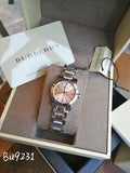 Burberry The City Diamonds Pink Dial Silver Steel Strap Watch for Women - BU9231 Buy Now By Burberry