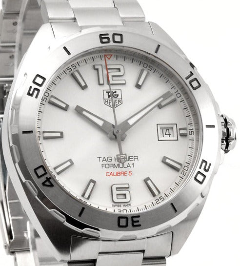 Tag Heuer Formula 1 Calibre 5 Automatic White Dial Silver Steel Strap Watch for Men - WAZ2114.BA0875 Buy Now By Tag Heuer