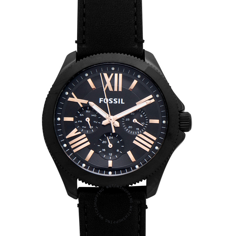 Fossil Cecile Multifunction Black Dial Black Leather Strap Watch for Men - AM4523 Buy Now By Fossil