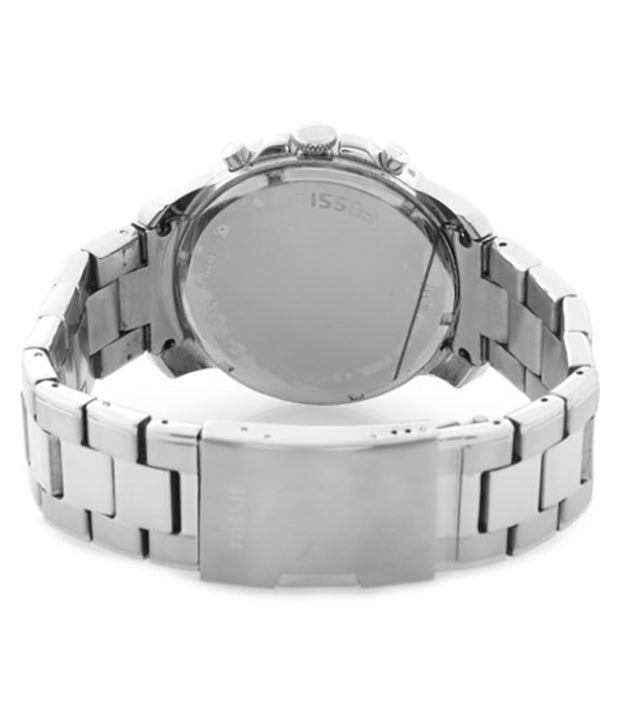 Fossil Grant Chronograph Black Dial Silver Steel Strap Watch for Men - FS4736 Buy Now By Fossil