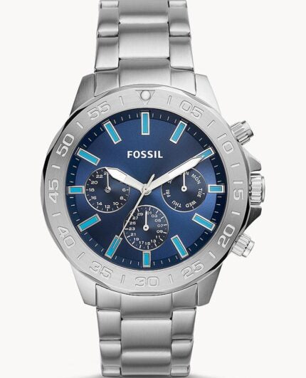 Fossil Bannon Multifunction Blue Dial Silver Steel Strap Watch for Men - BQ2503 Buy Now By Fossil