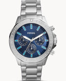 Fossil Bannon Multifunction Blue Dial Silver Steel Strap Watch for Men - BQ2503 Buy Now By Fossil