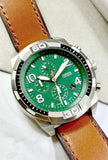 Fossil Bronson Chronograph Green Dial Brown Leather Strap Watch for Men - FS5738 Buy Now By Fossil