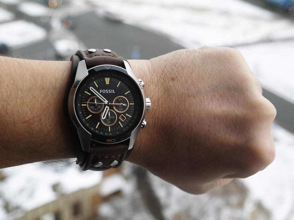 Fossil Coachman Chronograph Black Dial Brown Leather Strap Watch for Men - CH2891 Buy Now By Fossil