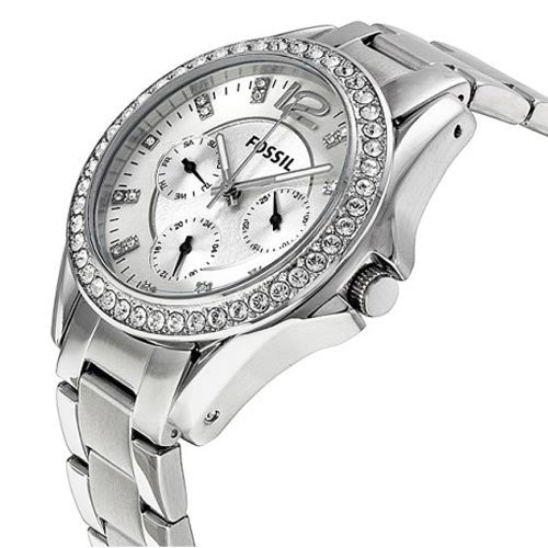 Fossil Riley Multifunction Silver Dial Silver Steel Strap Watch for Women - ES3202 Buy Now By Fossil