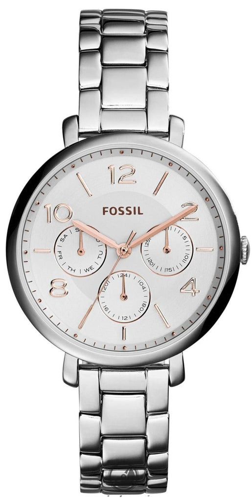 Fossil Jacqueline Multifunction White Dial Silver Steel Strap Watch for Women - ES3738 Buy Now By Fossil