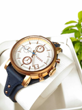 Fossil Original Boyfriend Chronograph White Dial Navy Blue Leather Strap Watch for Women - ES3838 Buy Now By Fossil