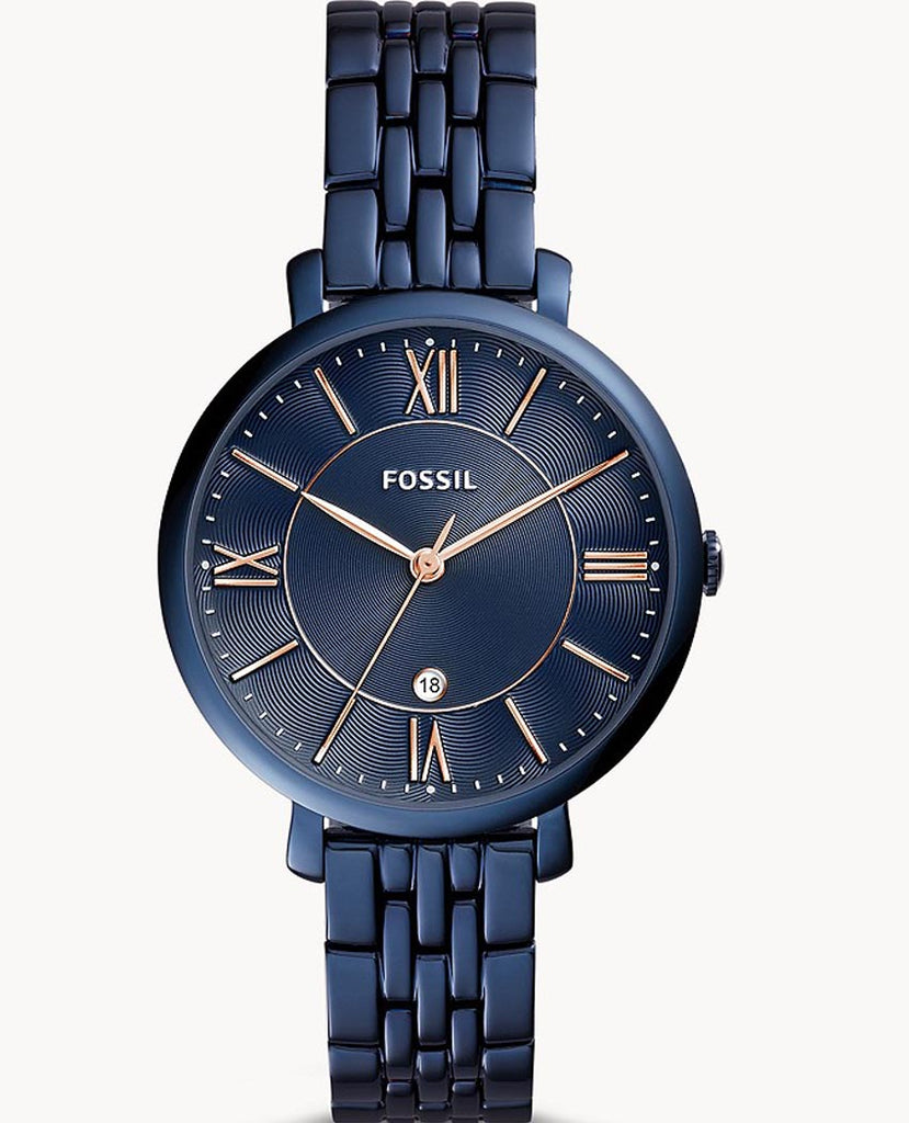 Fossil Jacqueline Blue Dial Blue Steel Strap Watch for Women - ES4094 Buy Now By Fossil