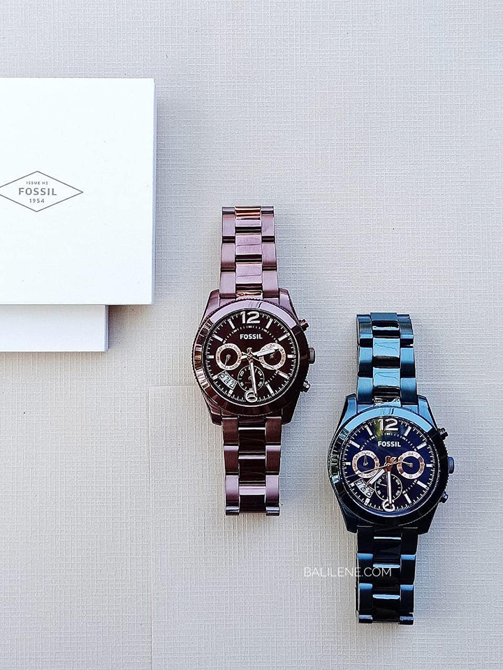 Fossil Perfect Boyfriend Multifunction Maroon Dial Maroon Steel Strap Watch for Women - ES4110 Buy Now By Fossil