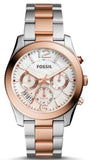 Fossil Perfect Boyfriend Mother of Pearl Dial Two Tone Steel Strap Watch for Women - ES4135 Buy Now By Fossil