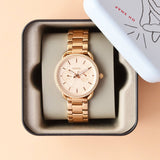 Fossil Tailor Rose Gold Dial Rose Gold Steel Strap Watch for Women - ES4264 Buy Now By Fossil