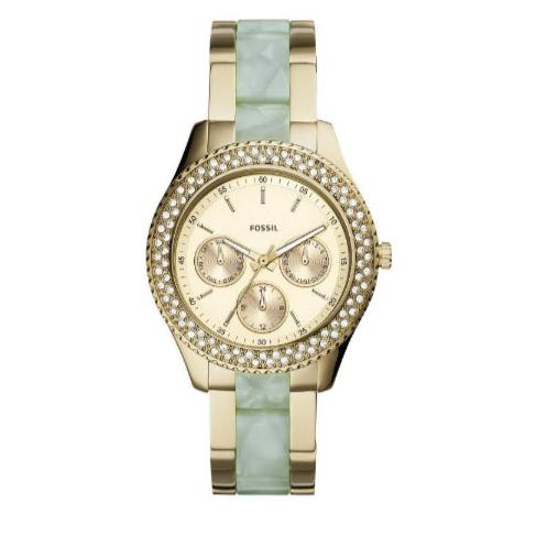 Fossil Stella Multifunction Gold Dial Two Tone Steel Strap Watch for Women - ES4757 Buy Now By Fossil