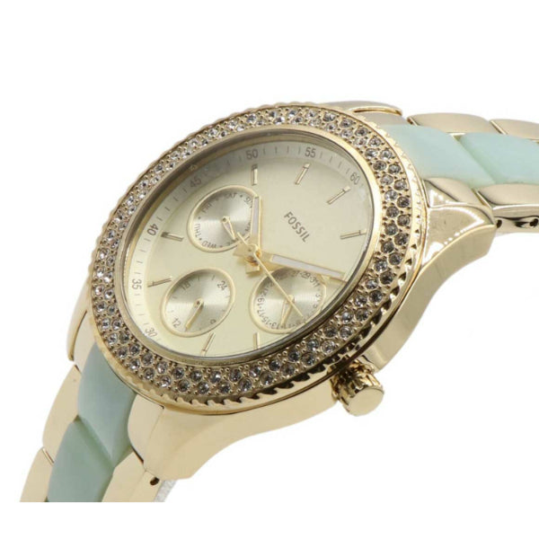 Fossil Stella Multifunction Gold Dial Two Tone Steel Strap Watch for Women - ES4757 Buy Now By Fossil