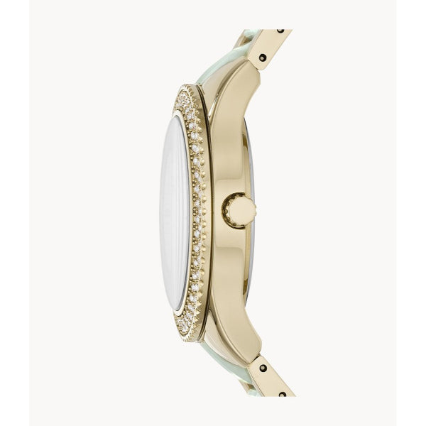 Fossil Stella Multifunction Gold Dial Two Tone Steel Strap Watch for Women - ES4757 Buy Now By Fossil