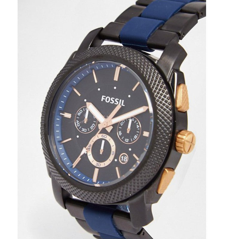 Fossil Machine Chronograph Black Dial Two Tone Steel Strap Watch for Men - FS5164 Buy Now By Fossil