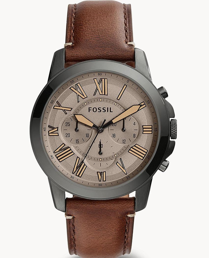 Fossil Grant Chronograph Brown Dial Brown Leather Strap Watch for Men - FS5214 Buy Now By Fossil