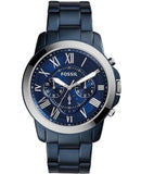 Fossil Grant Chronograph Blue Dial Blue Steel Strap Watch for Men - FS5230 Buy Now By Fossil