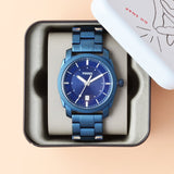 Fossil Machine Blue Dial Blue Steel Strap Watch for Men - FS5231 Buy Now By Fossil