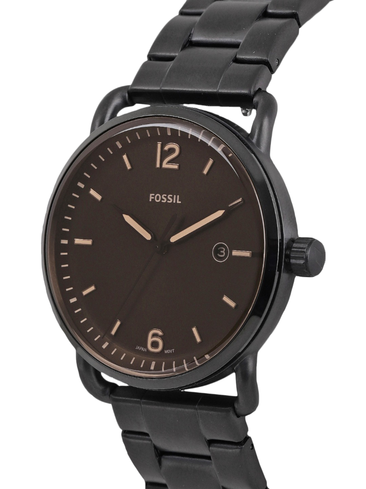 Fossil The Commuter Brown Dial Black Steel Strap Watch for Men - FS5277 Buy Now By Fossil
