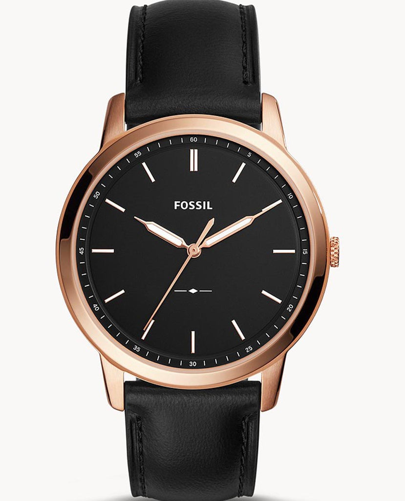 Fossil The Minimalist Black Dial Black Leather Strap Watch for Men - FS5376 Buy Now By Fossil