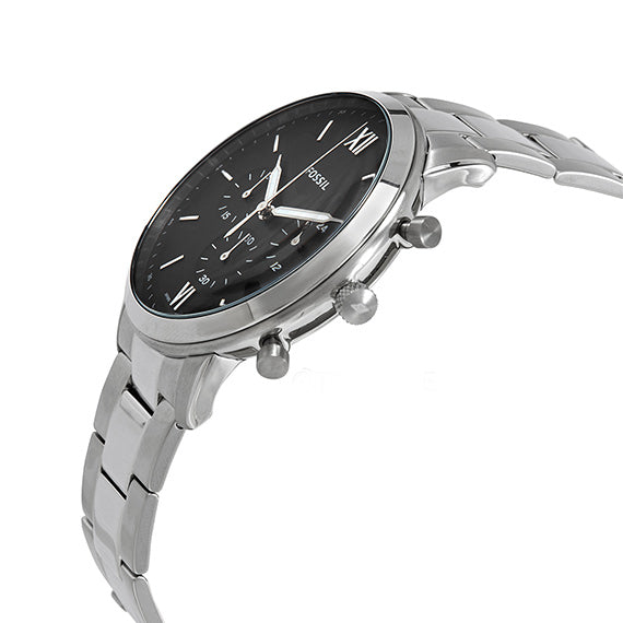 Fossil Neutra Chronograph Black Dial Silver Steel Strap Watch for Men - FS5384 Buy Now By Fossil