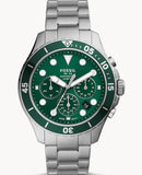 Fossil FB-03 Chronograph Green Dial Silver Steel Strap Watch for Men - FS5726 Buy Now By Fossil