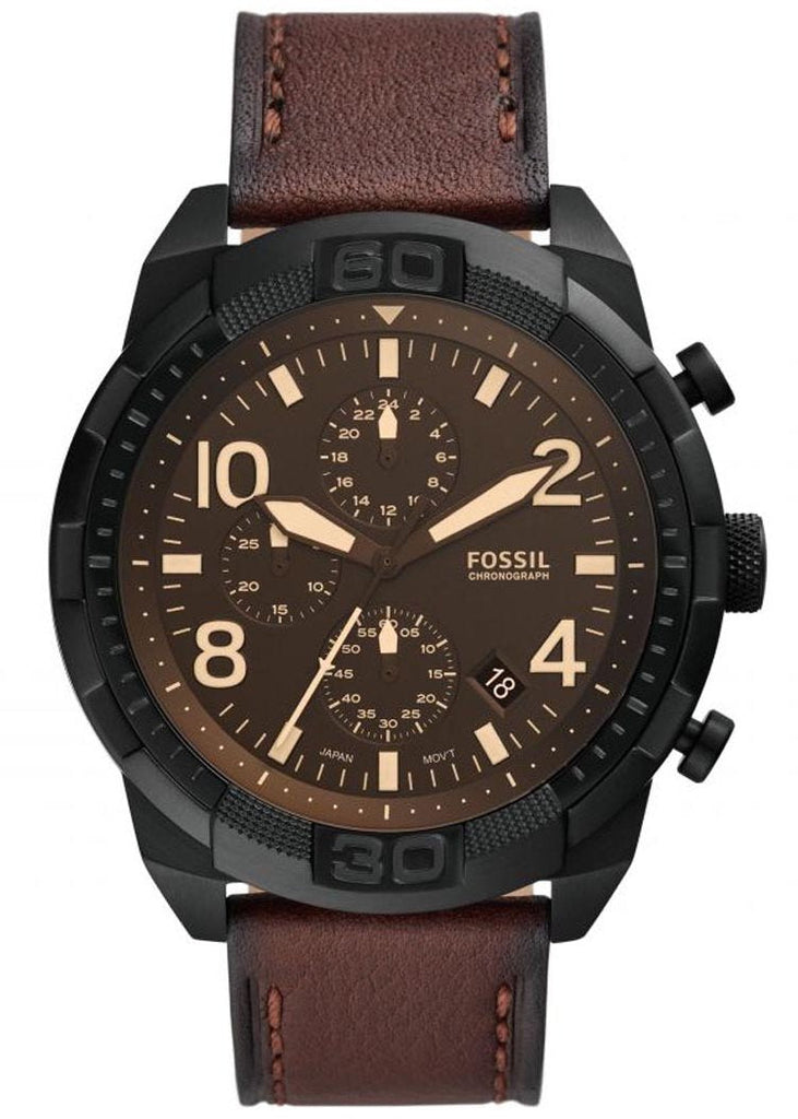 Fossil Bronson Chronograph Brown Dial Brown Leather Strap Watch for Men - FS5875 Buy Now By Fossil
