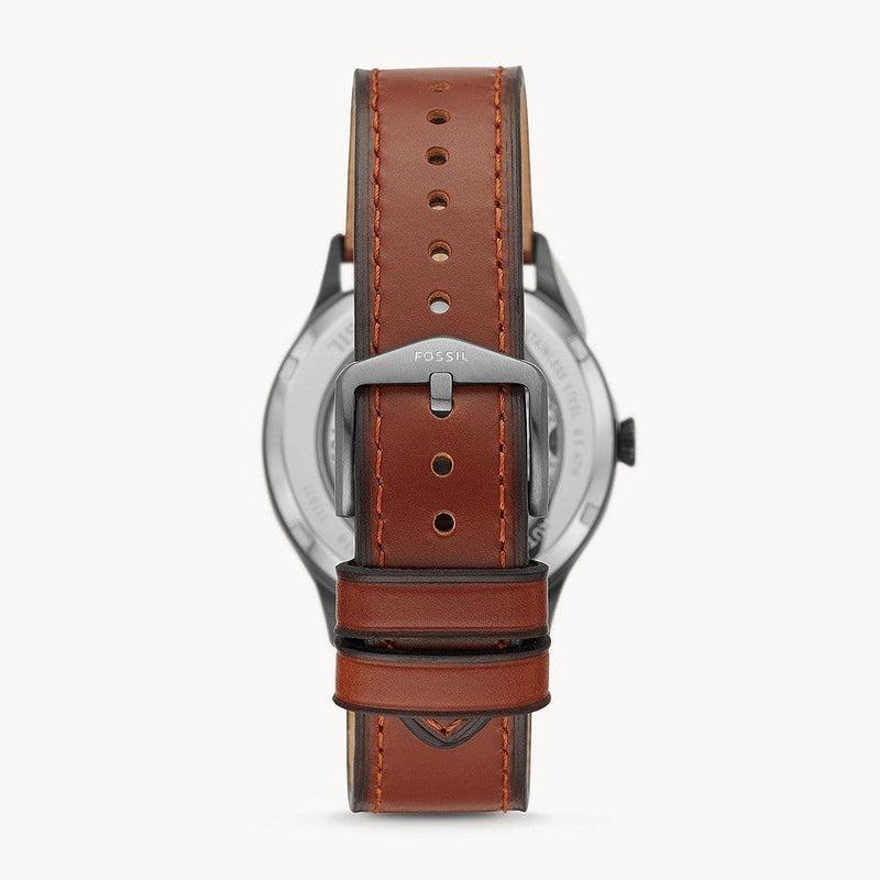 Fossil Forrester Automatic Skeleton Grey Dial Brown Leather Strap Watch for Men - ME3178 Buy Now By Fossil