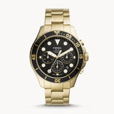 Fossil FB-03 Chronograph Black Dial Gold Steel Strap Watch for Men - FS5727 Buy Now By Fossil