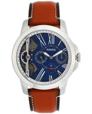 Fossil Grant Twist Multifunction Blue Dial Brown Leather Strap Watch for Men - ME1161 Buy Now By Fossil
